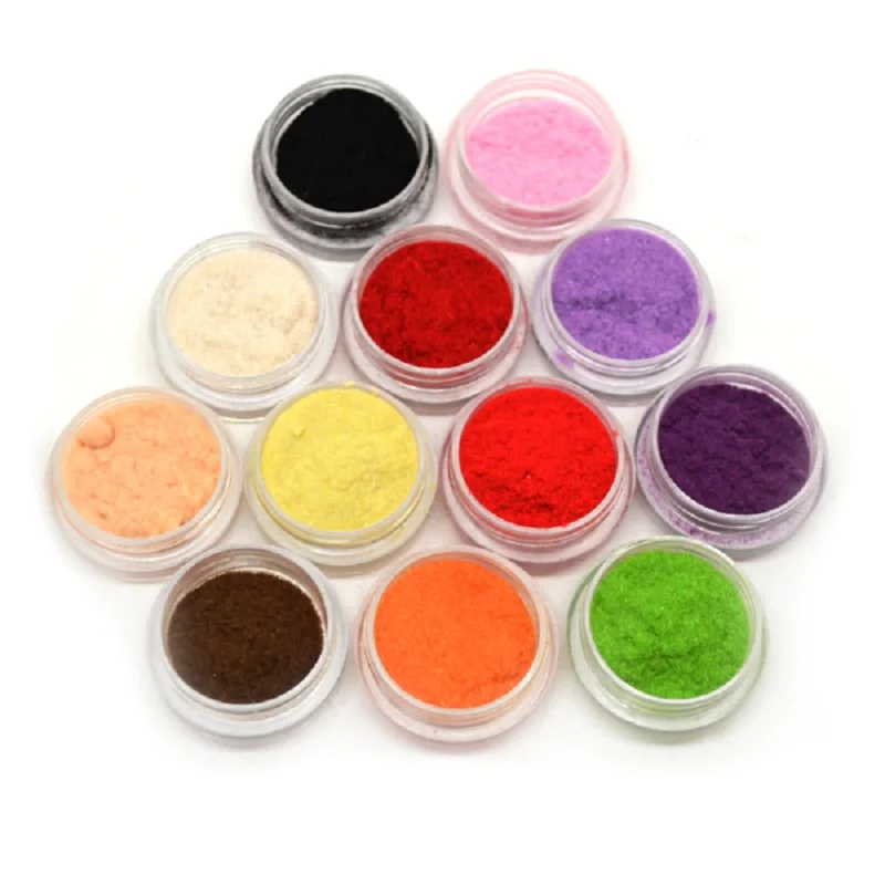 

12 Colors Nail Powder Decoration Fuzzy Flocking Velvet For Nail Art Tips