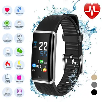 

Sports Fitness Tracker Smart Bracelet Waterproof Heart Rate Blood Oxygen Sleep Monitor Activity Record Smart Wristband
