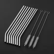 2/4/6/8 шт. Эко-дружественных металлические соломинки соломка из нержавеющей стали с 1/2/3 очиститель набор кистей для дома вечерние Барные аксессуары