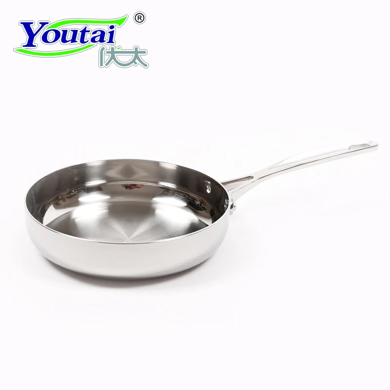 Youtai 20cm stainless steel multi ply clad fried steak frying pan high quality domestic non
