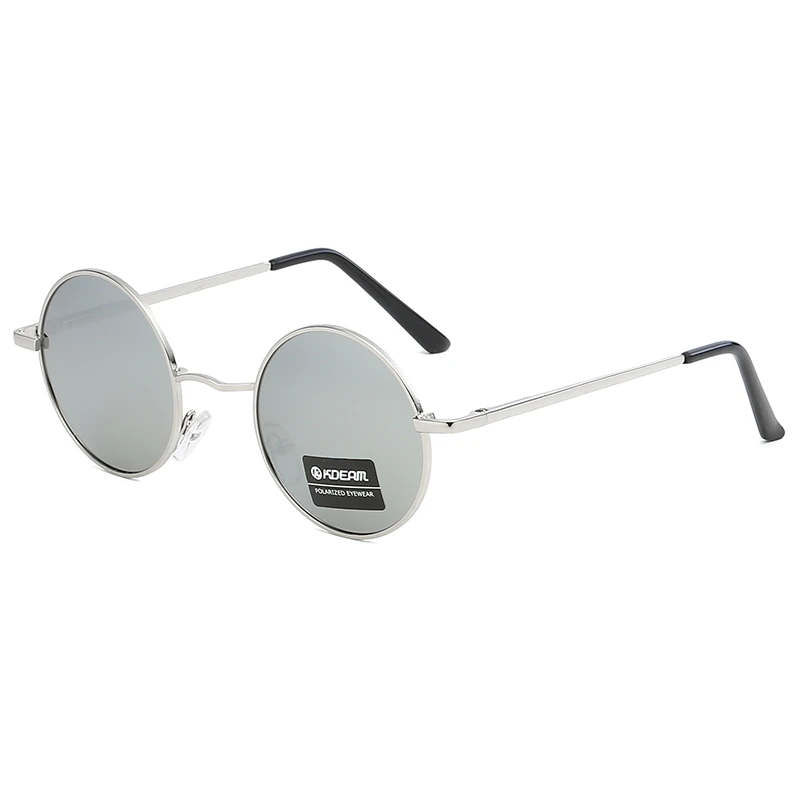 KDEAM новые круглые солнцезащитные очки с покрытием Ретро Мужские Женские брендовые дизайнерские солнцезащитные очки винтажные зеркальные очки KD801 - Цвет линз: C6