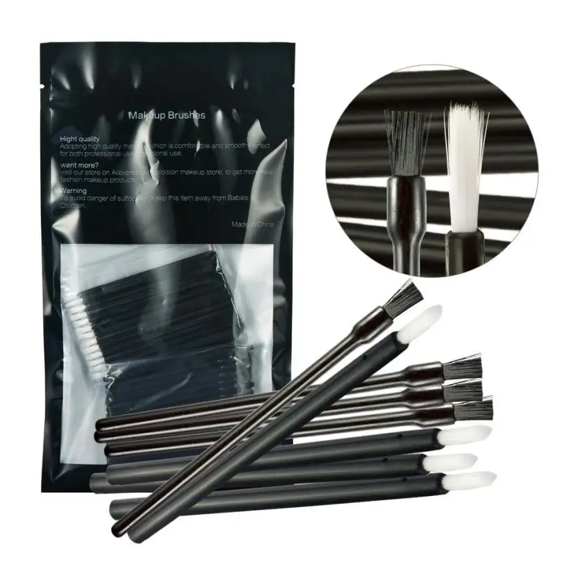 100PCS Disposable MakeUp Lip Brush Lipstick Gloss Wands Applicator Make