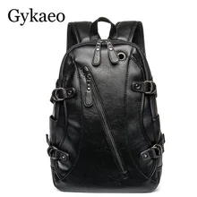 Gykaeo, высококачественный Практичный мужской рюкзак из искусственной кожи, известный бренд, повседневный мужской рюкзак для ноутбука, школьный рюкзак для подростков, рюкзак для путешествий