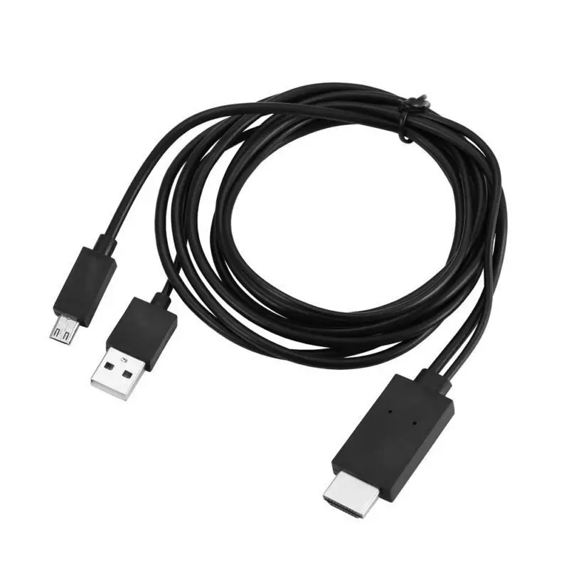 Черный MHL к hdmi-кабель, адаптер MHL Micro USB к HDMI 1080 P HDTV кабель адаптер для Samsung Galaxy, телефон 20A14 - Цвет: Черный