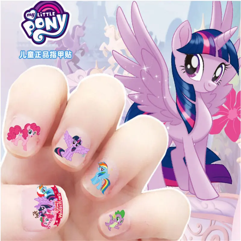 My Little Pony Children's Nails Stickers Frozen Princess Disney girls Baby Cartoon Kids Waterproof Elsa Anna Nail Stickers toys