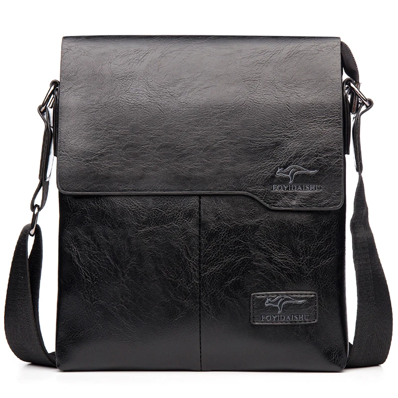 

Luxury Brand Vintage Messenger Bag Men Leather Crossbody Bags For Men Business Shoulder Bag Male Black Casual Sling Bag For IPAD