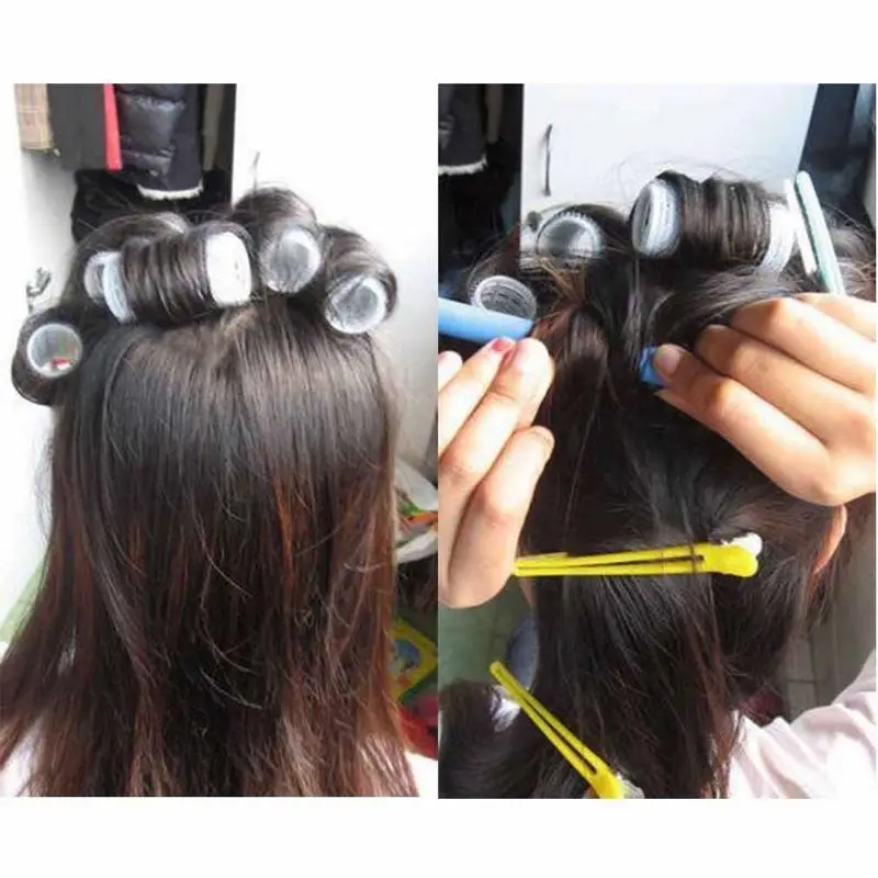 10pcs Soft Foam Sponge DIY Styling Hair Rollers Flexible Curler Bendy Twist Curls Tool Random Color