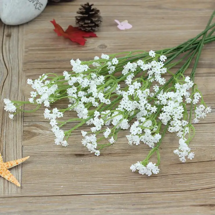 

3Pcs Artificial Flowers Plastic baby's breath branch fake Gypsophila Flower arrange plants DIY Wedding Decoration fleurs wreath