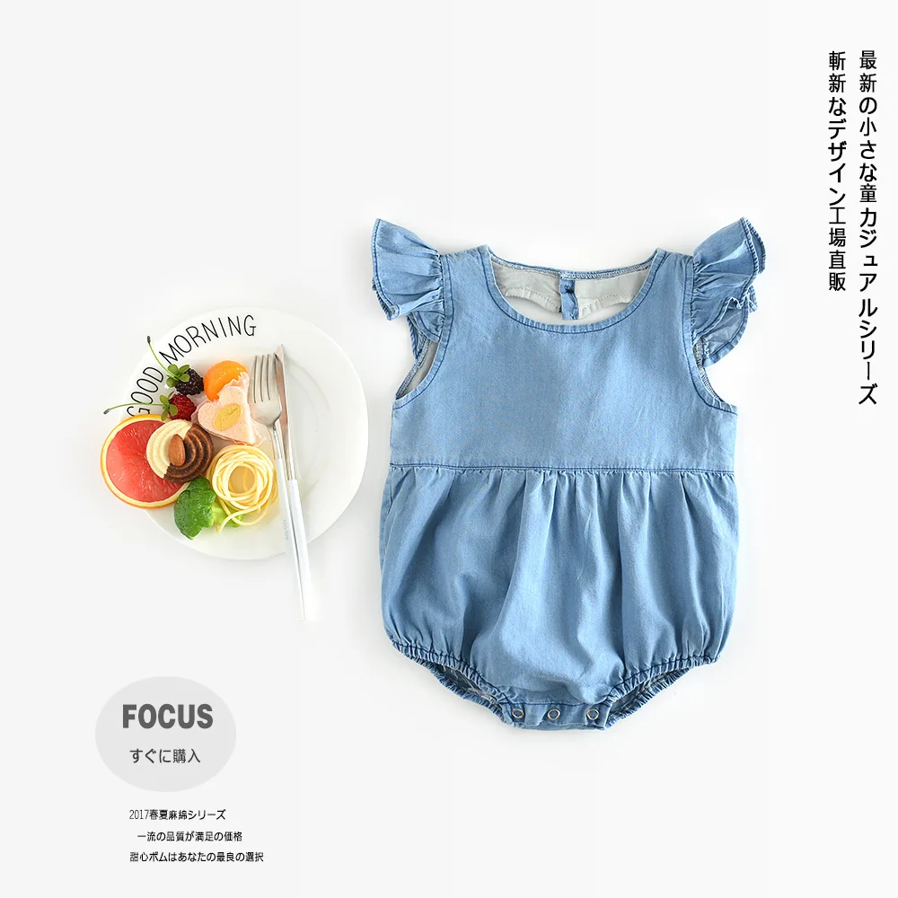 Body Suit Baby Girl algodón Jeans Body para bebé niña verano recién