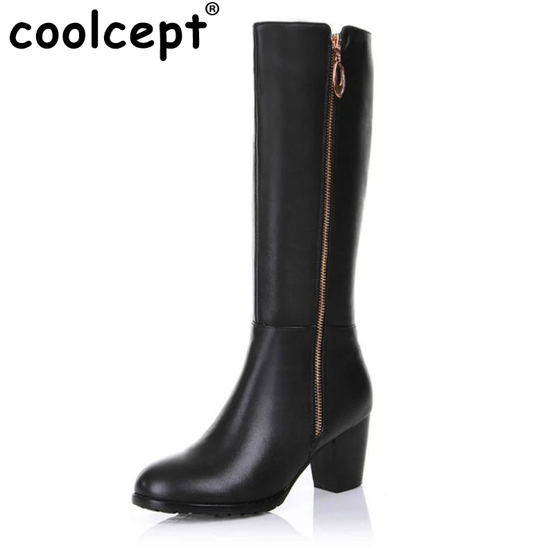 CooLcept Free shipping over knee long boots natural real genuine