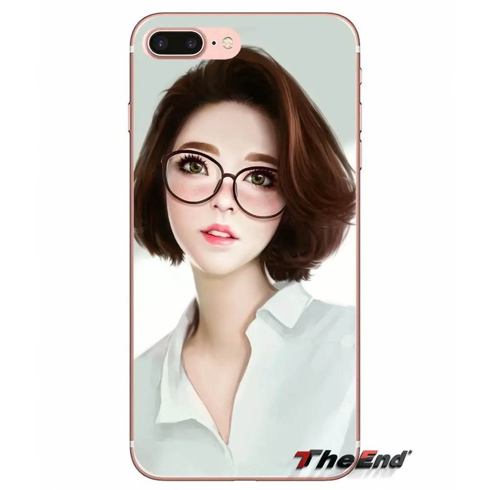 Мягкий силиконовый чехол с изображением девушки в искусстве для iPhone X 4 4S 5 5S 5C SE 6 6S