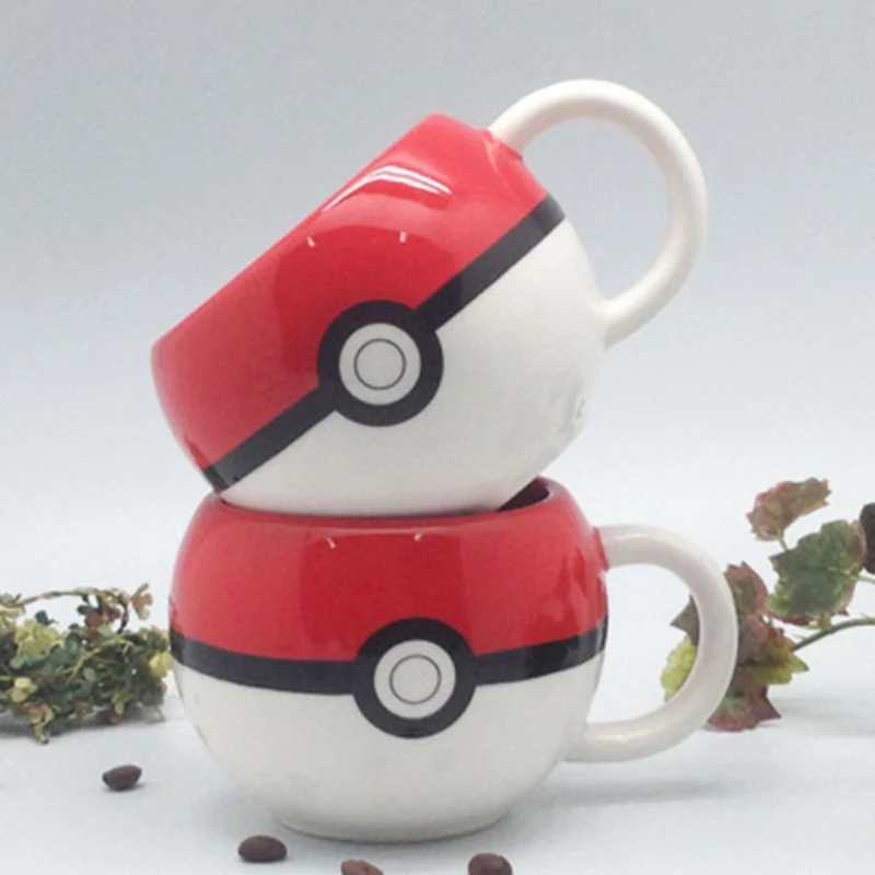 Новинка, 320 мл, мультяшная кружка Pokemon Poke Ball, Пикачу, рукоятка, керамическая кружка для воды, молока, чая, кофе, чашка для детей, подарки-сюрприз