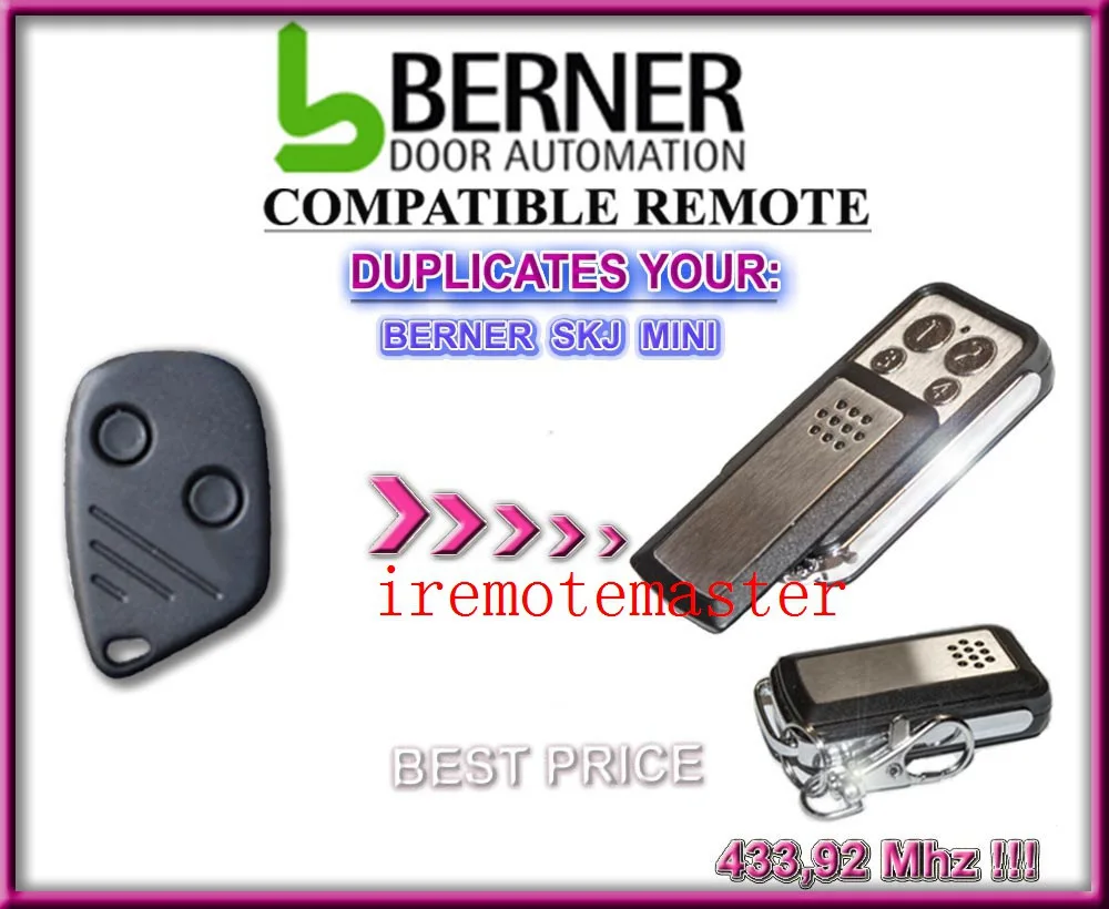 

2pcs BERNER SKJ MINI garage door remote replacement free shipping