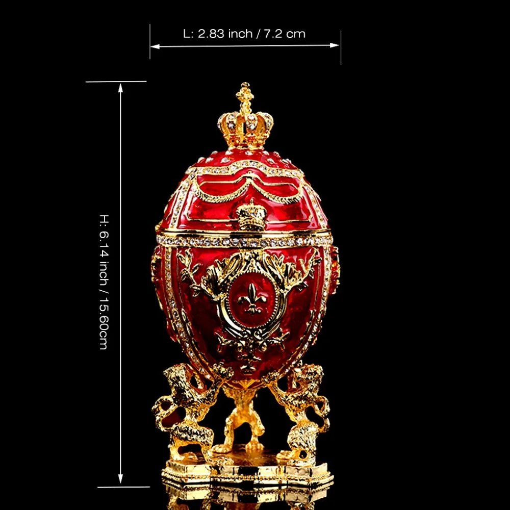 

QIFU Hot selling gifts Large Royal Red Imperial Faberge Egg style money box