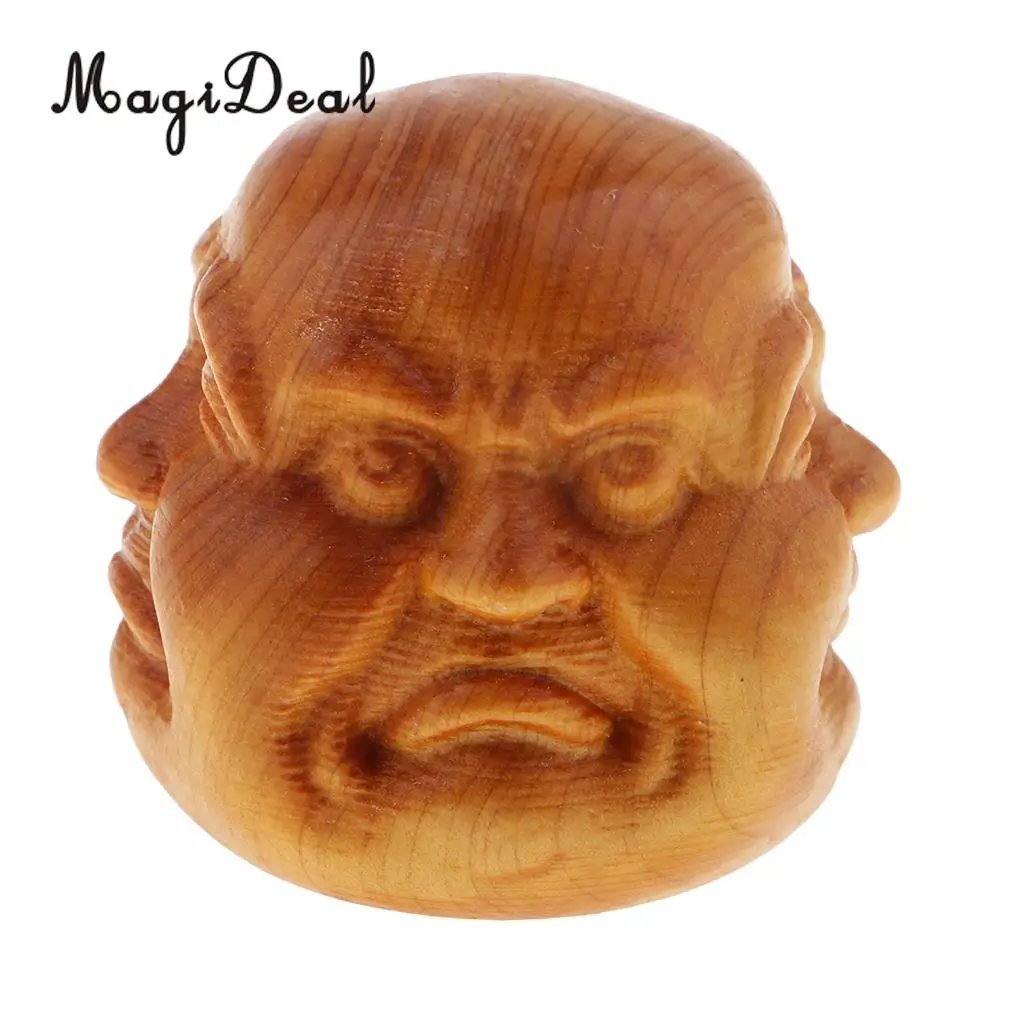 Collectibles Chinese Hand Carved wooden Tibetan Buddhism Buddha head Statues