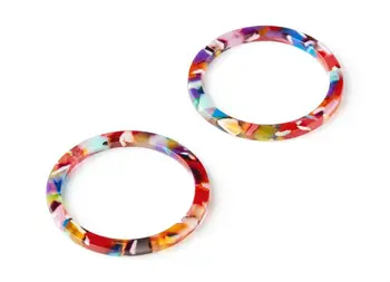 

Acetate Acrylic Earring Charm - Circle Shaped Charm - Jewelry accessories - 6pcs/lot - 36.5x36.5x2.6mm - AC1120