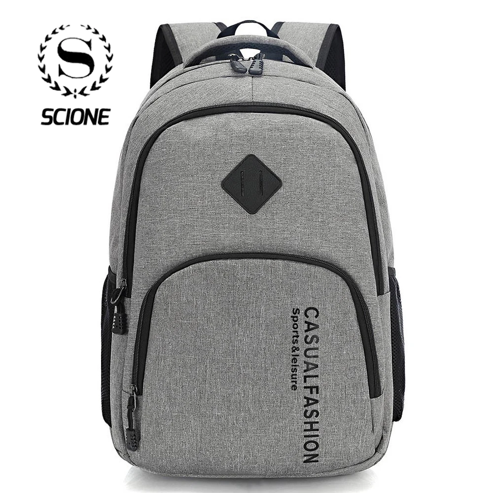 

Scione New Waterproof Men Backpack USB Charging School Bag High Quality Large Capacity Notebook Bagpack For Travel Business