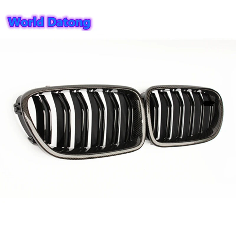 cheap F10 F11 Dual slat replacement carbon fiber black grille racing grill for BMW 2010 IN 5 series 528i 535i 550i 520d