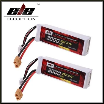 

Eleoption 2 pcs 3000mAh 11.1V Lipo Li-Po Battery 25C XT60 Plug for DJI Phantom 1 FC40 F45 F550