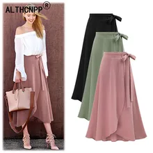 Faldas Mujer Moda Харадзюку необычное Вязание Бандаж с высокой талией длинная юбка плюс Размер Уличная Женская Сплит макси юбка