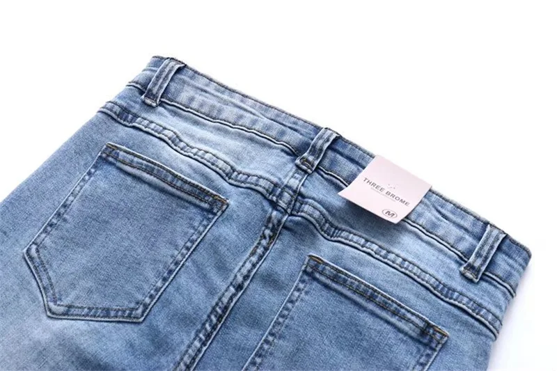 2019 Весна новое поступление для женщин Мода street Высокая талия тонкий промывают рваные джинсы, женские повседневное стрейч узкие Джинс