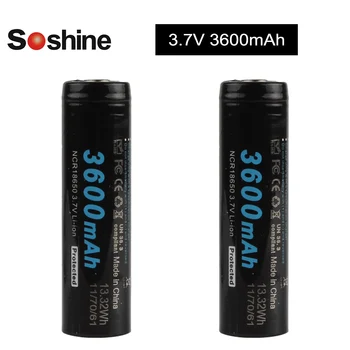 

2pcs/lot 3.7V 3600mAh 18650 Rechargeable Battery Large Capacity Li-ion Lithium Battery with Protected PCB for Flashlight