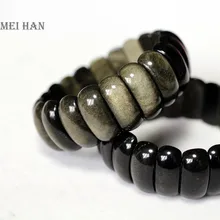 Meihan 10-11*22-23 мм натуральный позолоченный обсидиан камни овальной формы браслет из бисера для изготовления ювелирных изделий или подарка
