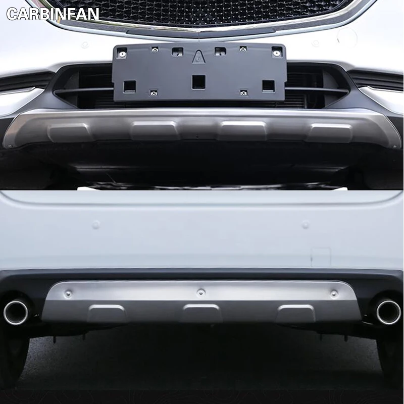 Front & Rear Trunk Exterior Bumper Guard Skid Plate Cover Stainless