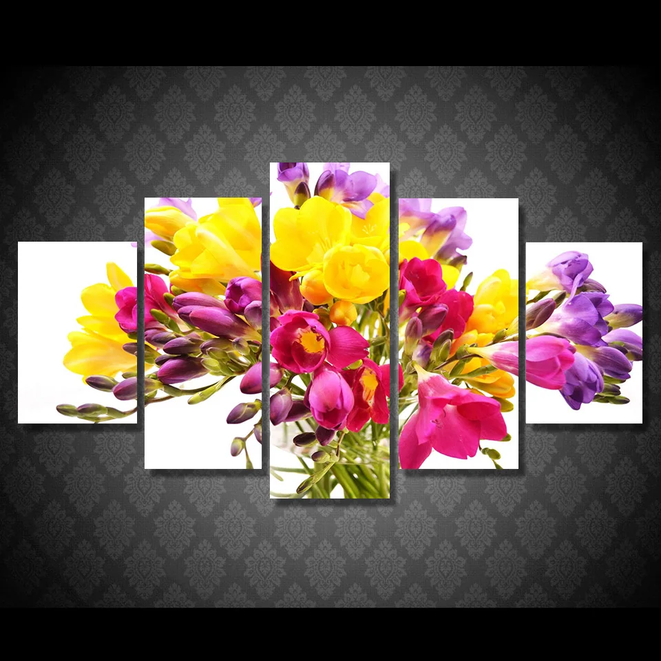 Unframed Wall Art Canvas Painting 2017 Hot Sale Summer Flowers Bouquet