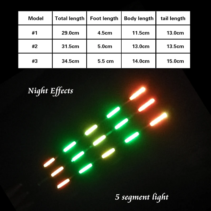 Вертикальный буй дрейф Поплавок из баргузинской ели светящиеся поплавки с шарик ловля на поплавочную удочку ночной режим, чтобы Морская рыбалка с 3 шт. розничная
