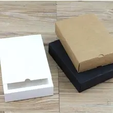 Черный/белый крафт ящик коробка для упаковки подарков, 10 шт./лот пользовательские бумаги silding картонные коробки