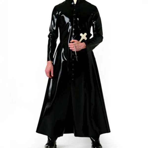 

0.6MM Thickness Latex Wind Coat Latex Long Jacket Latex Rubber Men's Suit