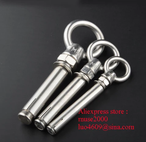 

M6 M8 M10 M12 expansion bolt ring nut 304 Ceiling wall light fan hooker hanging screw wall anchor steel eyebolt sport room