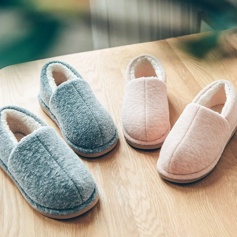

Christmas winter warm plush home flats shoes women indoor couple loafers cotton shoes EVA skidproof floor home shoes