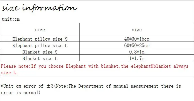 size chart