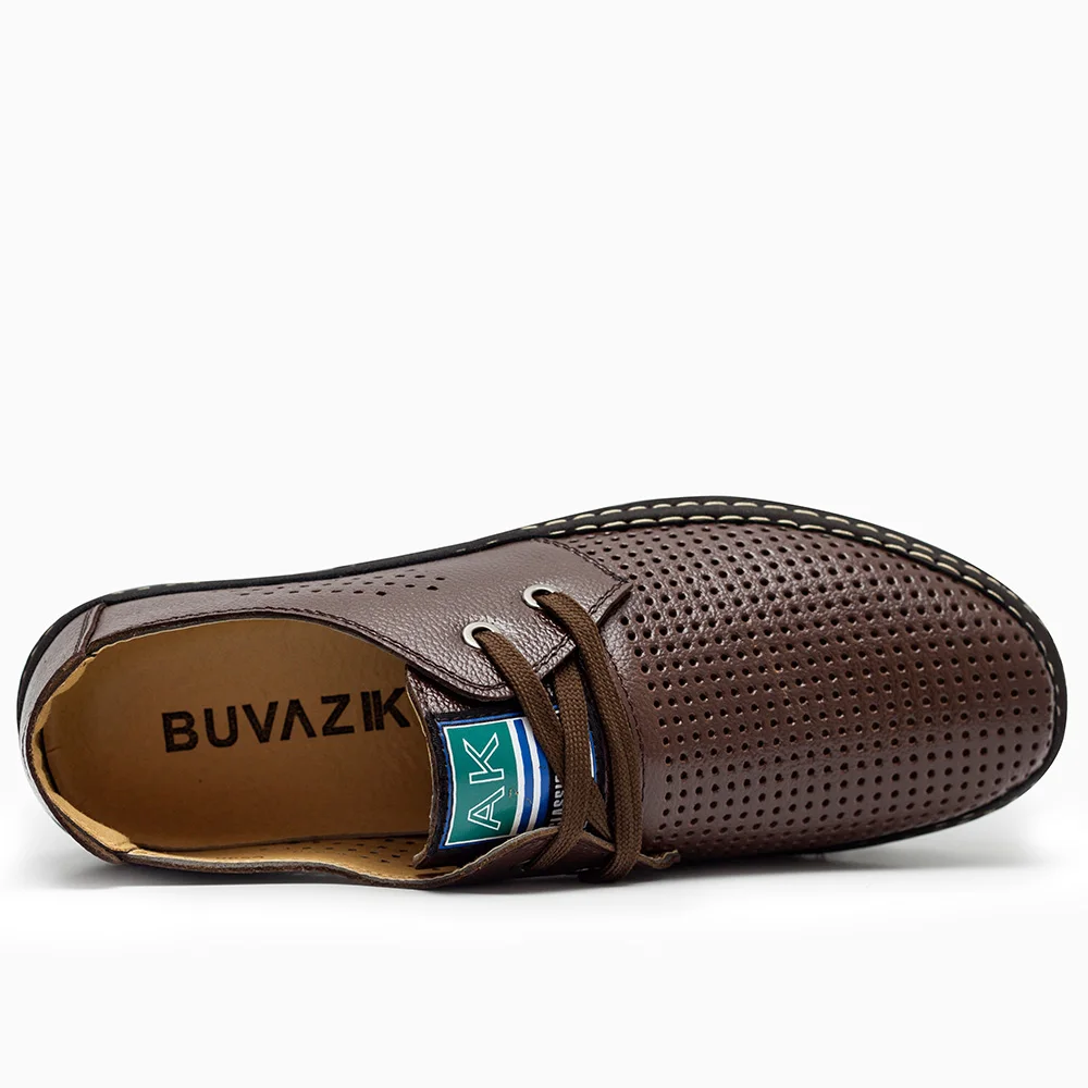 Genuine Leather Men casual shoes Summer 2018 Breathable Soft Driving Men's Handmade chaussure homme Net Surface Loafers
