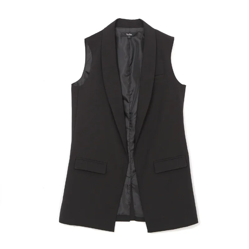 Fashion elegant office lady pocket coat vests jacket