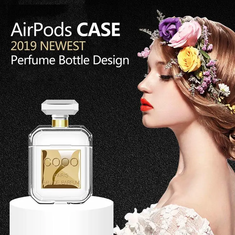 Perfume bottle Silicone Case For Airpods Earphone Protective Case Shockproof and Drop Clear Soft TPU Case For Apple Airpods 1/2