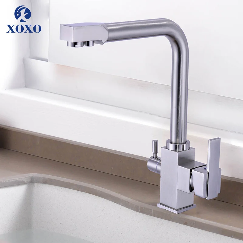 81018S XOXO фильтр для кухни кран для питьевой воды с одним отверстием Черные Горячие холодные чистые водяные раковины смеситель на бортике для кухни 81018 - Цвет: 81018S