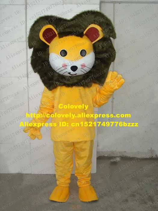 Необычные желтый лев маскарадный MASCOT-костюм Simbalion Симба Сьерра-Леоне для взрослых с черным густые волосы большими красными ушками № 2093