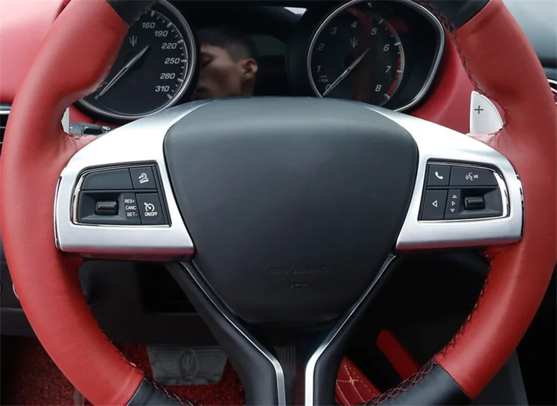 WELKINRY автомобильный чехол для автомобиля Стайлинг для Maserati Levante ABS Хромированная кнопка переключения руля ручка отделка