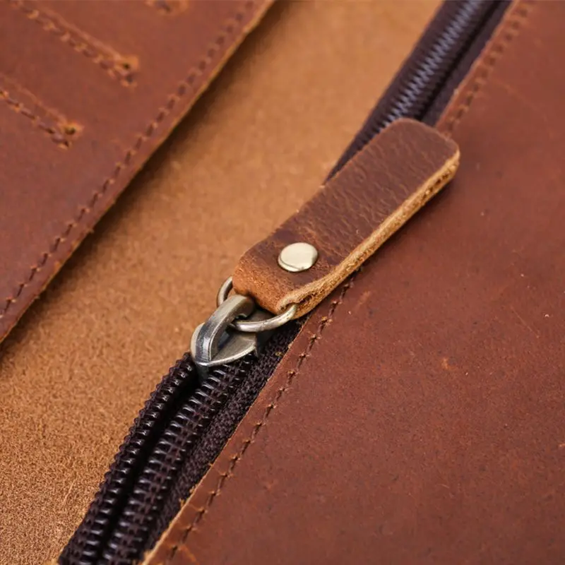 Men's Vintage Genuine Leather Wallet Long Bifold Card Case Holder Money Clip