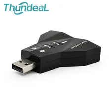 3D External USB 2.0 Audio 7.1 Sound Card Adapter Dual Virtual 7.1 Channel 3.5mm Headset Jack for PC Laptop WinXP/78 Linux MacOS