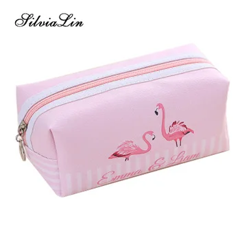 

New Arrive Flamingo Cosmetic Bag Women Necessaire Make Up Bag Travel Waterproof Portable Makeup Bag Toiletry Kits High Capacity