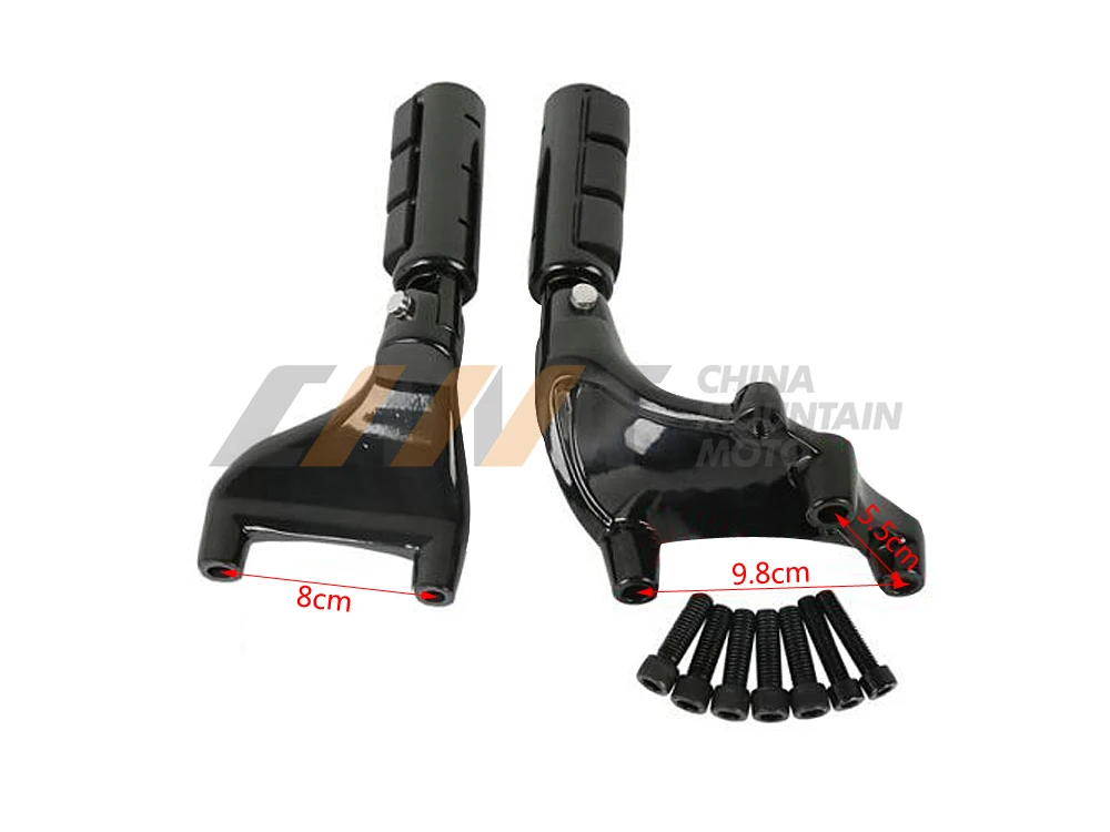 Черный антивибрационный подножки с кронштейнами Чехол для Harley 883 1200 XL Sporster 14-16