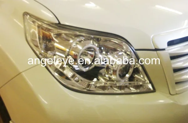 Для Toyota Prado 2700 FJ150 2009-2013 год светодиодный фары ангельские глазки фара хромированный корпус LF