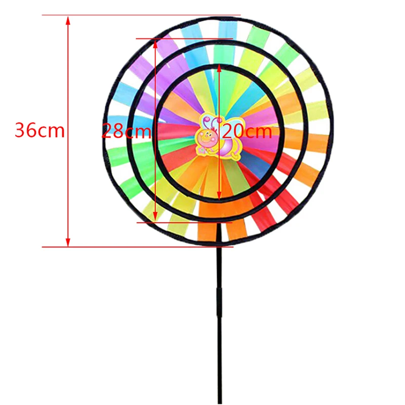 1 шт. Новая цветная Радужная тройные колеса ветер Spinner ветряная мельница для сада, двора, улицы Декор детские игрушки