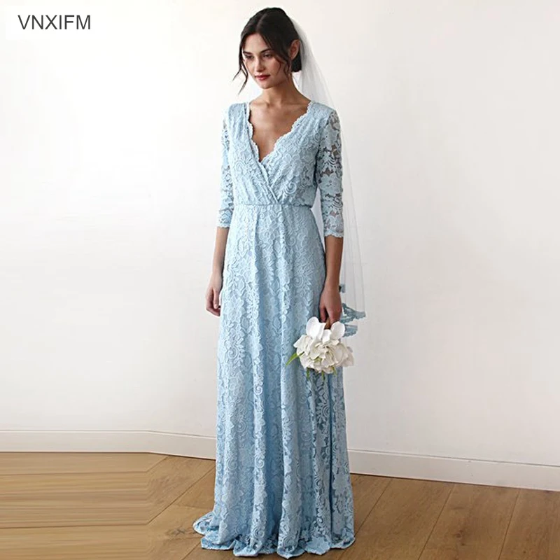 light blue bohemian dress