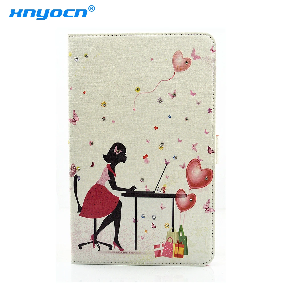 Xnyocn милый мультфильм Gild Цветок Флип кожаный чехол для samsung Galaxy Tab A A6 10,1 P580 P585 Tablet случаях