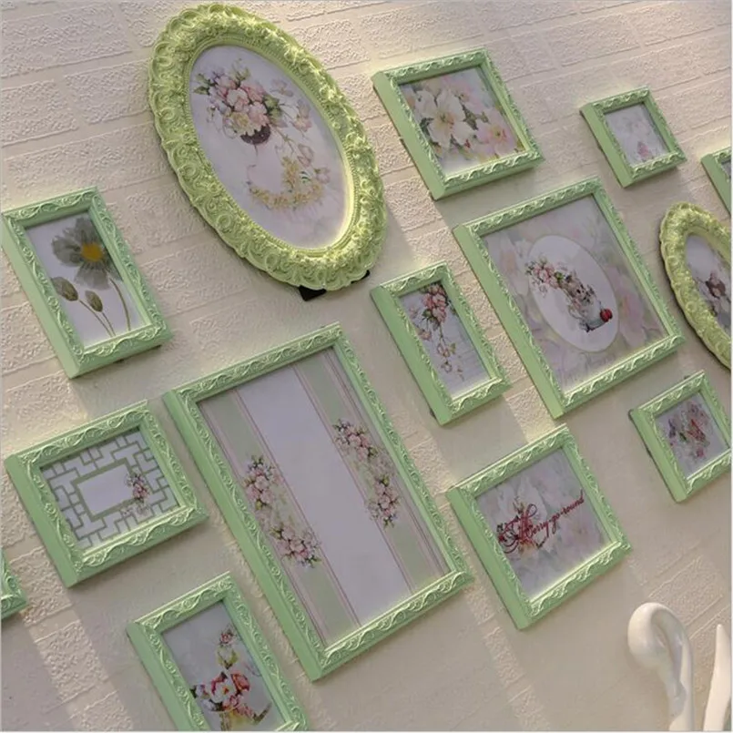 Фоторамка для гостиной 14 шт./компл. светло зеленая фоторамка в пасторальном стиле